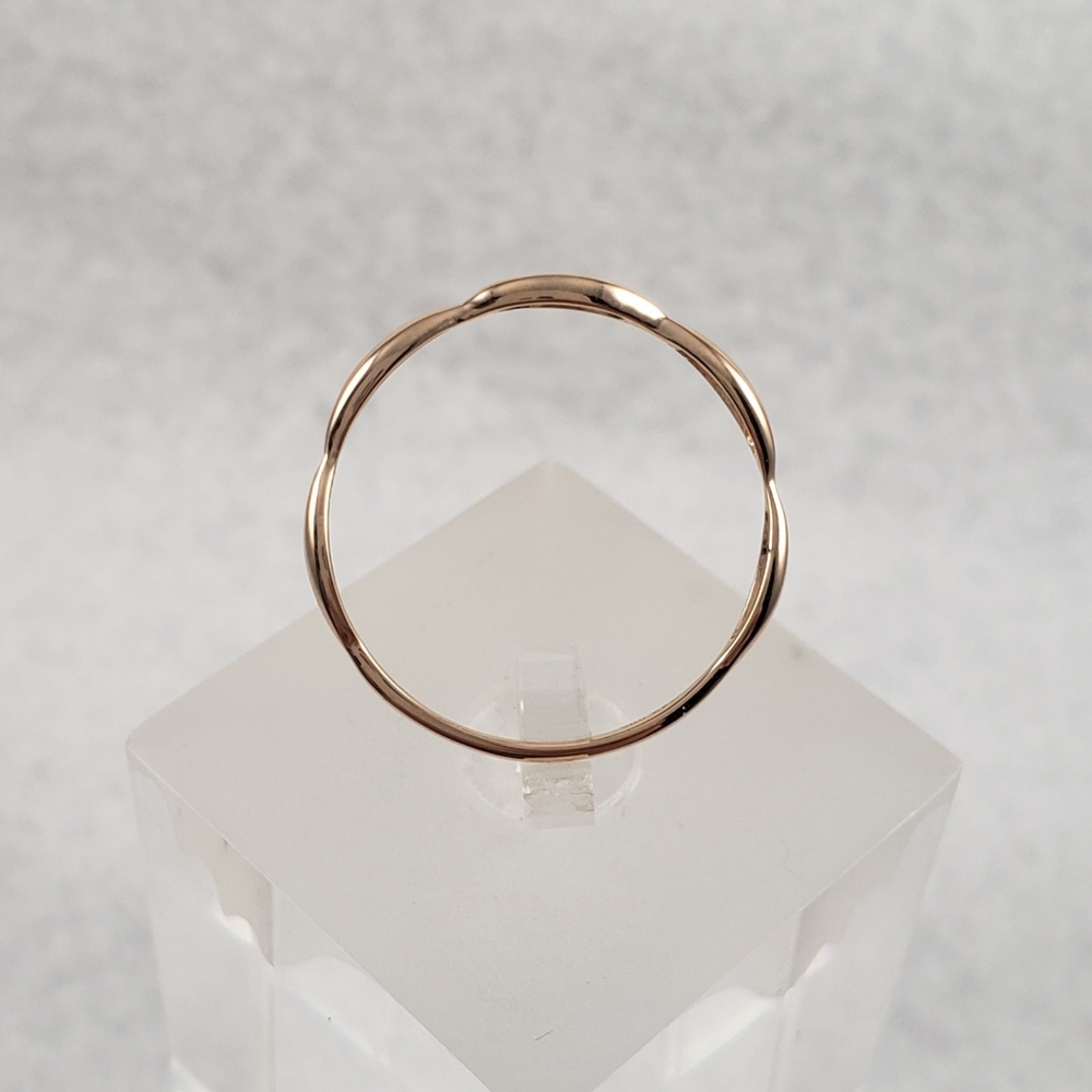 Delicate 14k Rose Gold & Diamonds Band - Picture 5 of 8